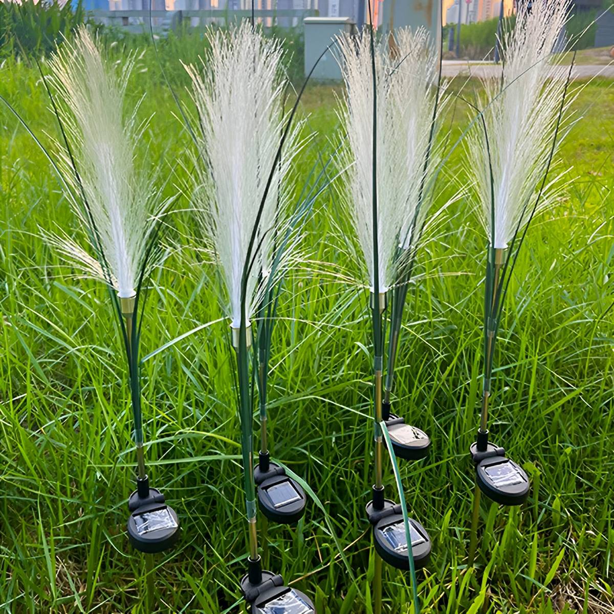 10pcs Solar Waterproof Simulated Reed Fiber Optic Outdoor Lawn Lights - Image 6