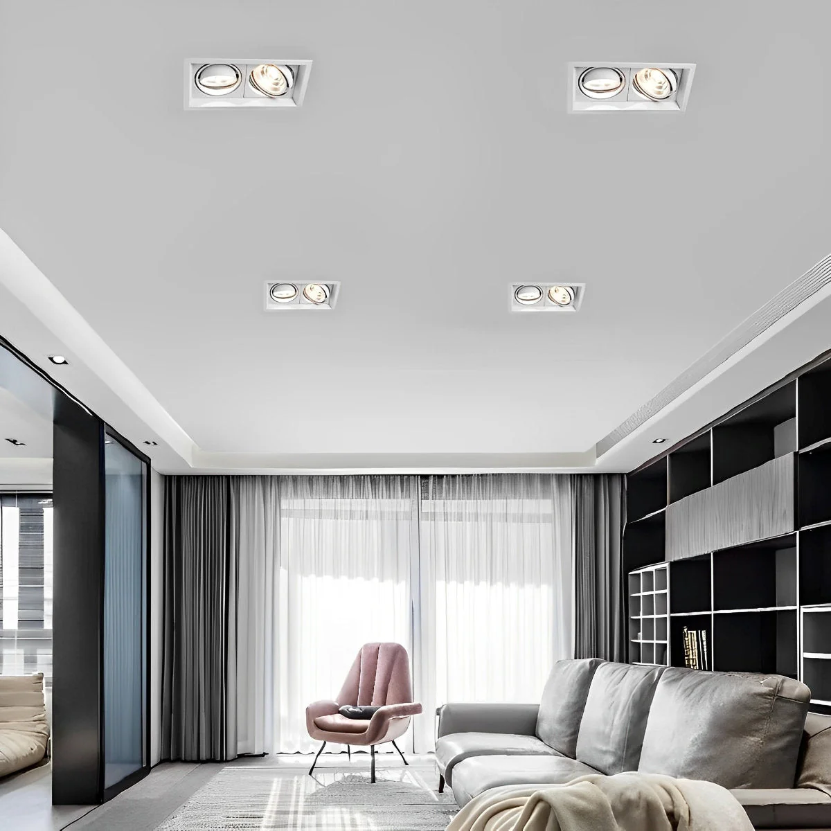 Rectangular Lights Adjustable Three Step Dimming Recessed Spotlight - Image 6