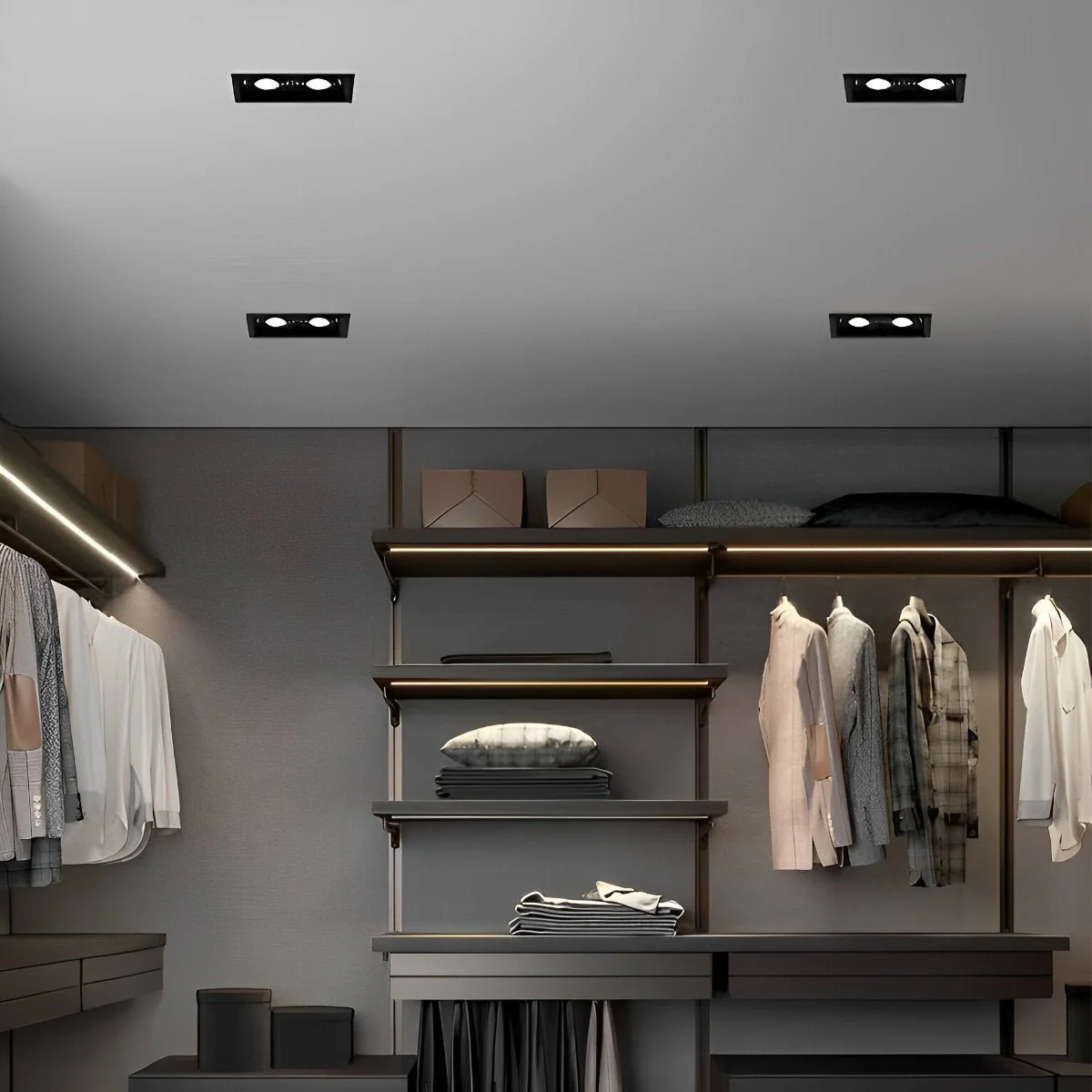 Rectangular Lights Adjustable Three Step Dimming Recessed Spotlight - Image 7