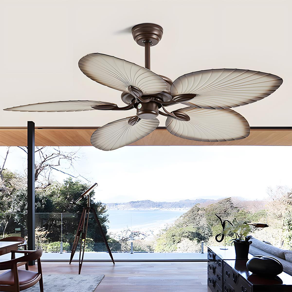 20.47 '' DC Motor Variable Frequency 5-Leaf Palm Leaf Ceiling Fan - Image 3