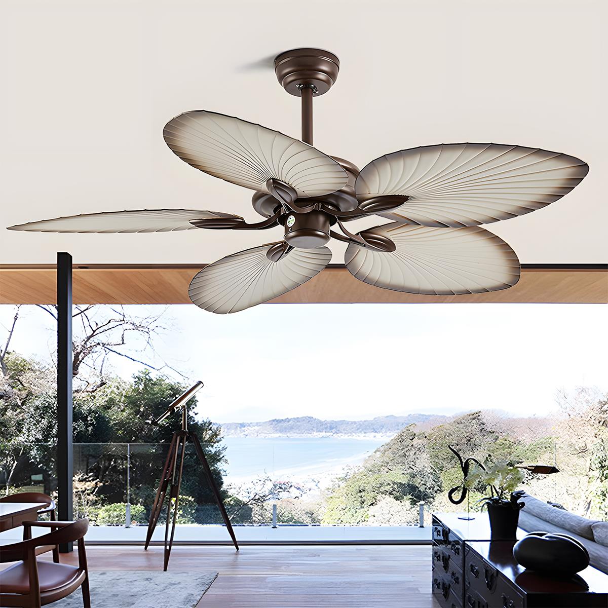 20.47 '' DC Motor Variable Frequency 5-Leaf Palm Leaf Ceiling Fan - Image 6