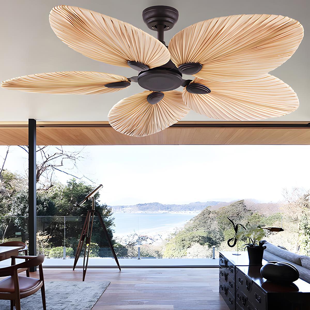 20.47 '' DC Motor Variable Frequency 5-Leaf Palm Leaf Ceiling Fan - Image 7