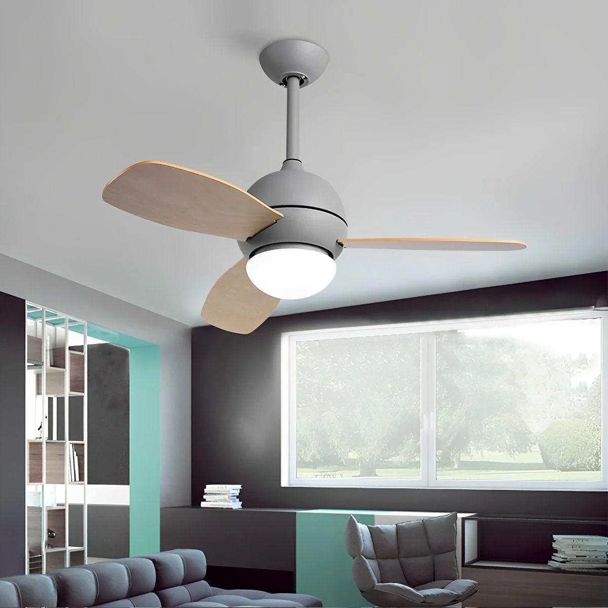 Nordic Minimalist LED Ceiling Paddle Fan DC Motor with Remote Control Fan - Image 5