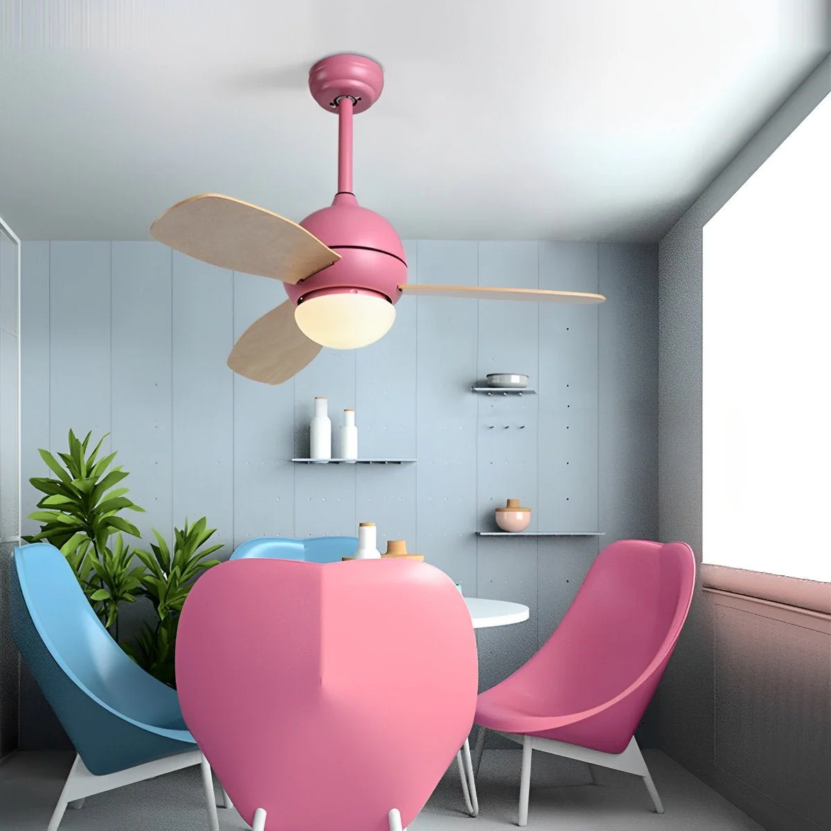 Nordic Minimalist LED Ceiling Paddle Fan DC Motor with Remote Control Fan - Image 6