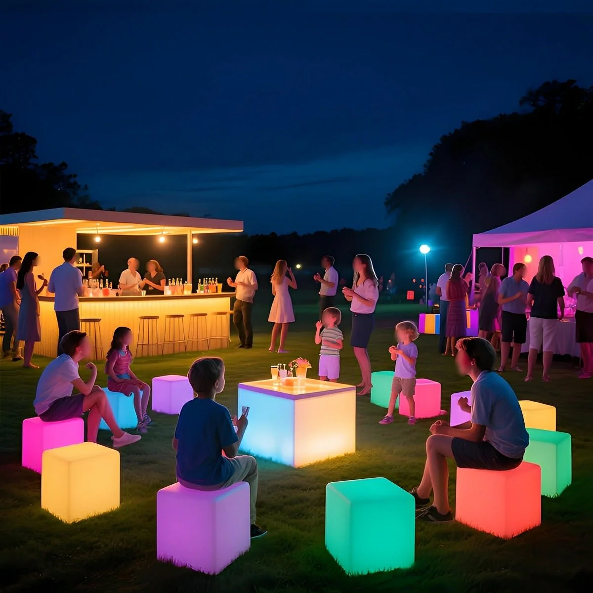 360 ° Modern Minimalist Cube Outdoor Floor Lamp - Image 2