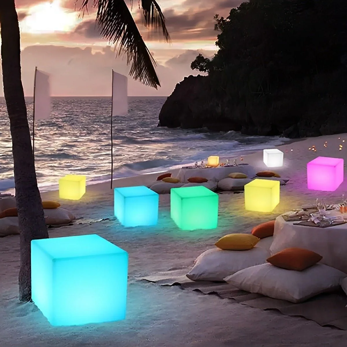 360 ° Modern Minimalist Cube Outdoor Floor Lamp - Image 6