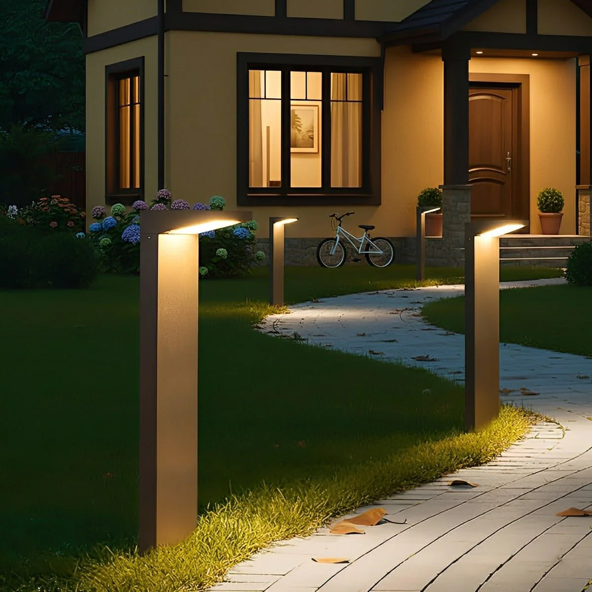 Waterproof Solar Side Standing LED Outdoor Post Lights Pathway Lights - Image 2