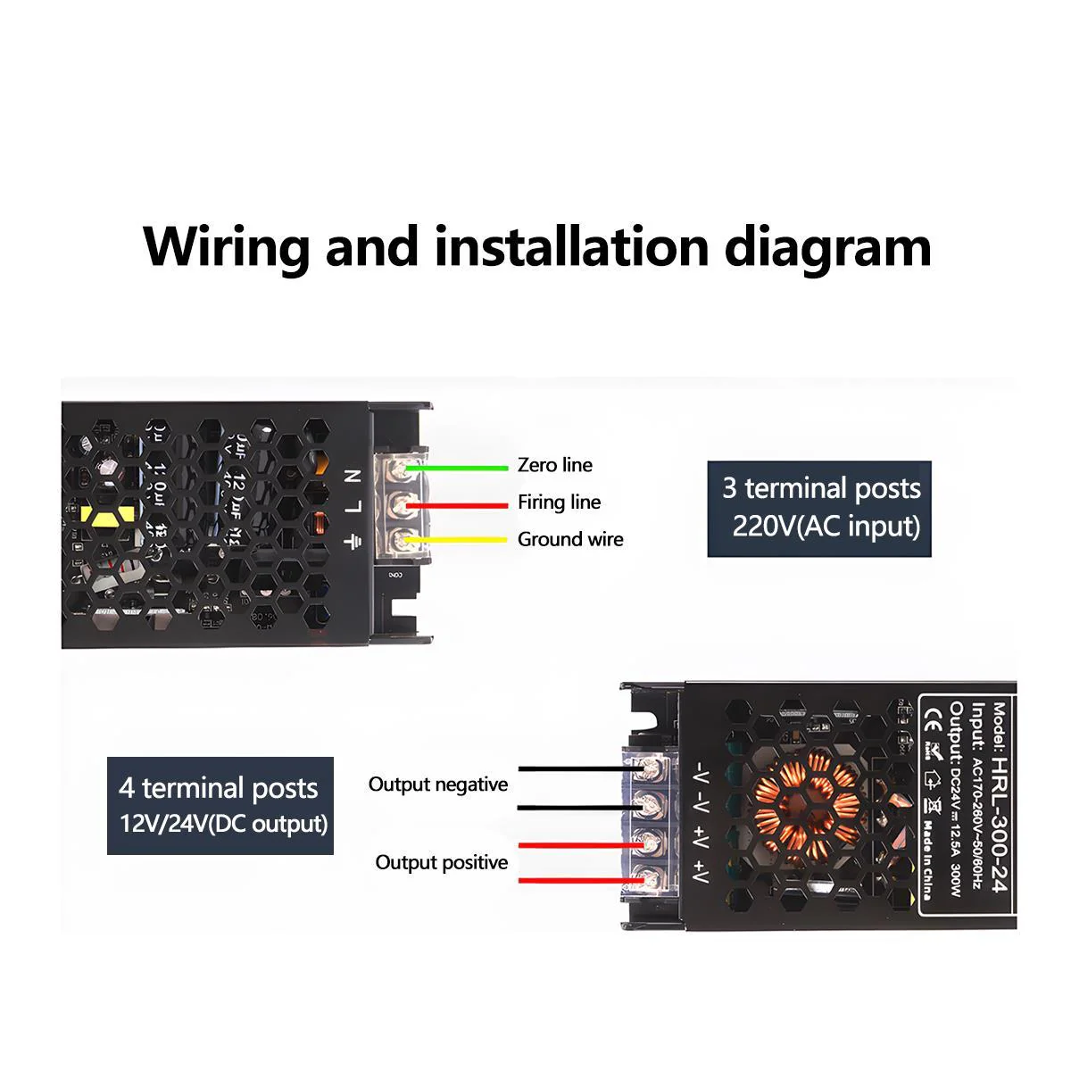 AC 110V to DC 12/24V Voltage Transformer Power Switch Regulator 150W 300W - Image 7