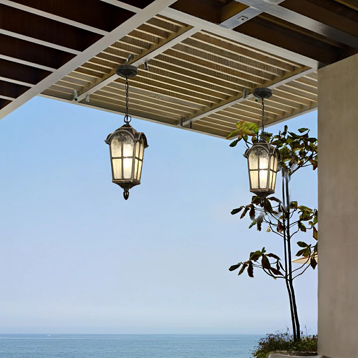 Ancient Rome Rustic Cross Waterproof Outdoor LED Lantern Pendant Lights - Image 5