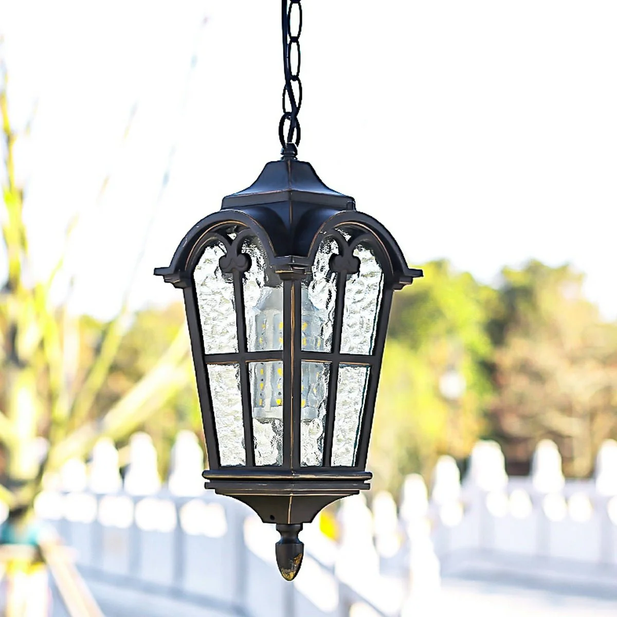 Ancient Rome Rustic Cross Waterproof Outdoor LED Lantern Pendant Lights - Image 7