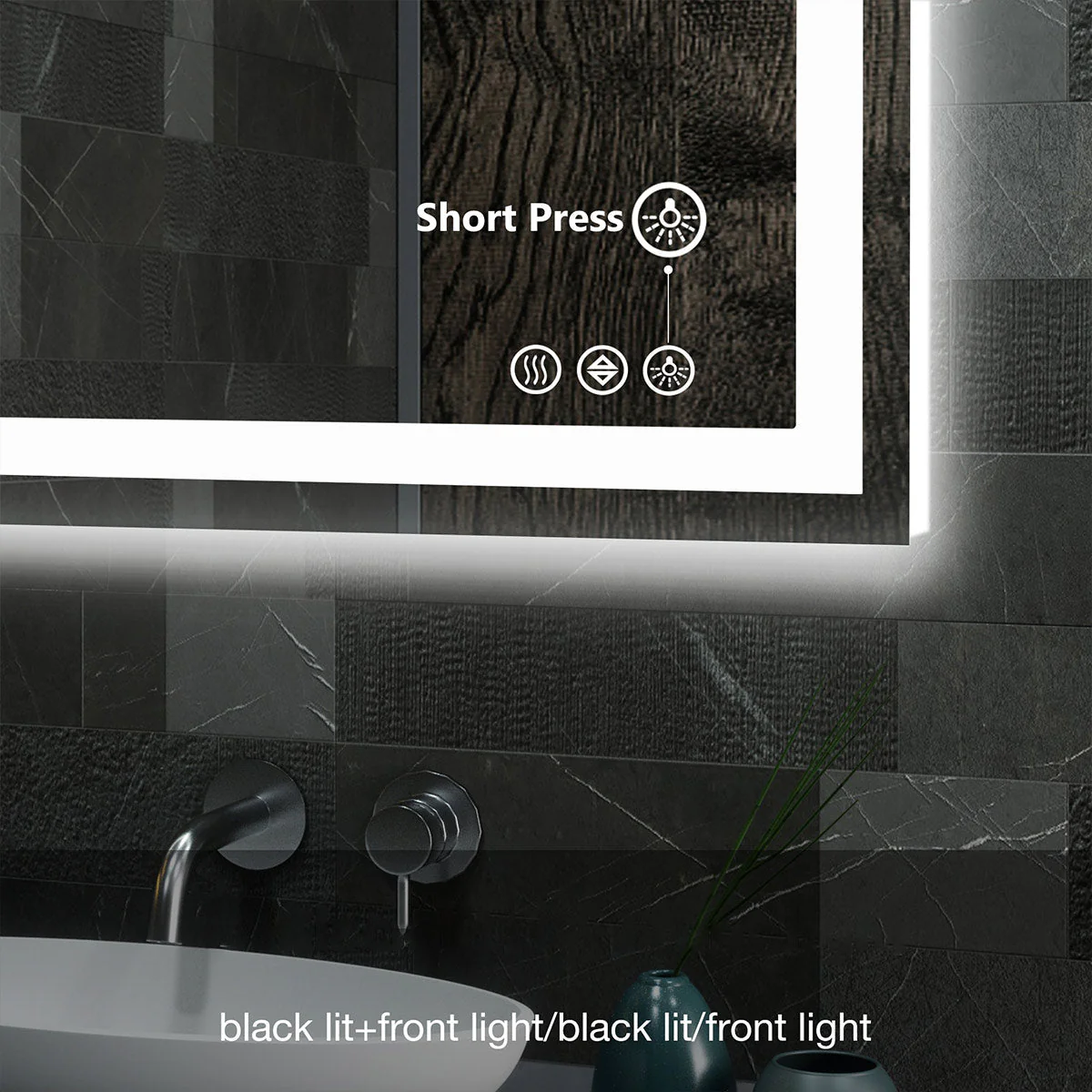 28" Anti-fog LED Bathroom Mirror LED Light Wall Mirror - Image 3