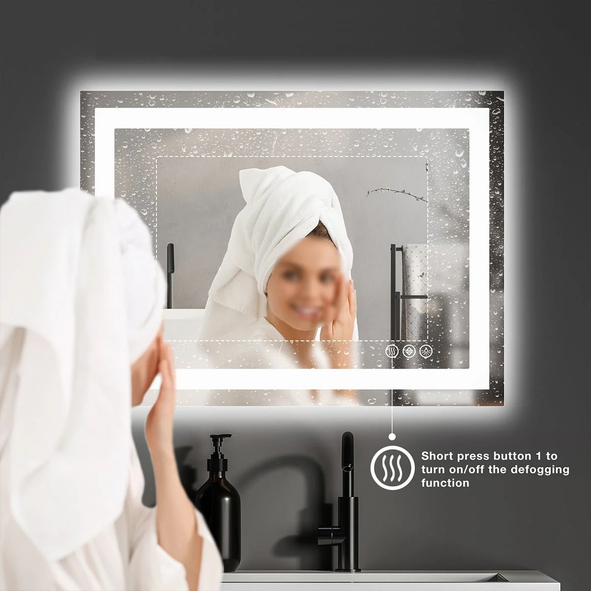 28" Anti-fog LED Bathroom Mirror LED Light Wall Mirror - Image 5