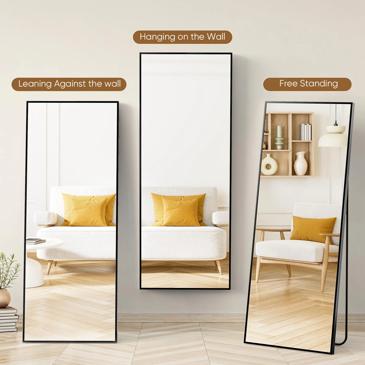71"x26" Large Full Body Floor Mirror Standing Wall Mirror - Image 7
