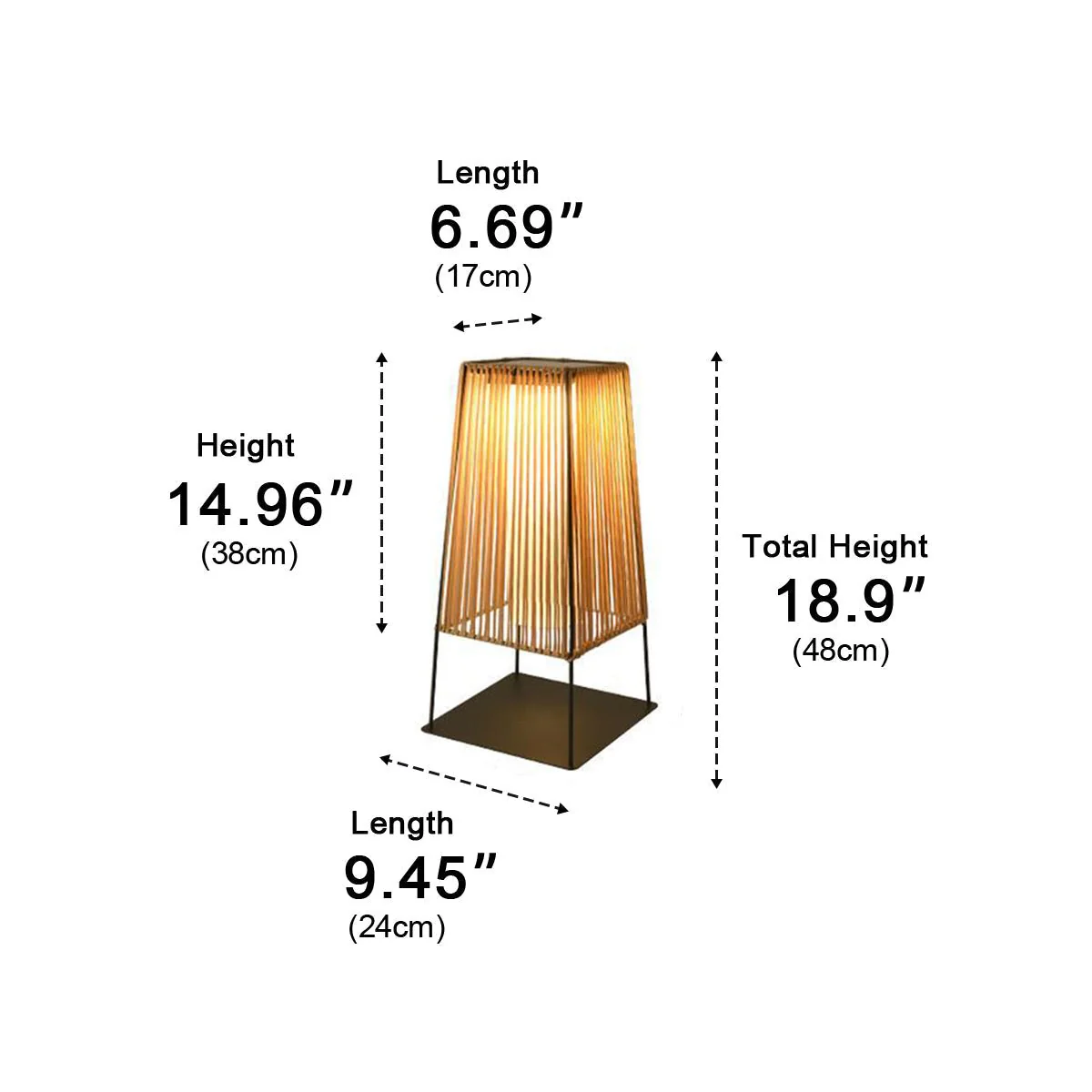 Artisanal Modern Waterproof Rattan LED Outdoor Floor Lamp Lantern - Image 10