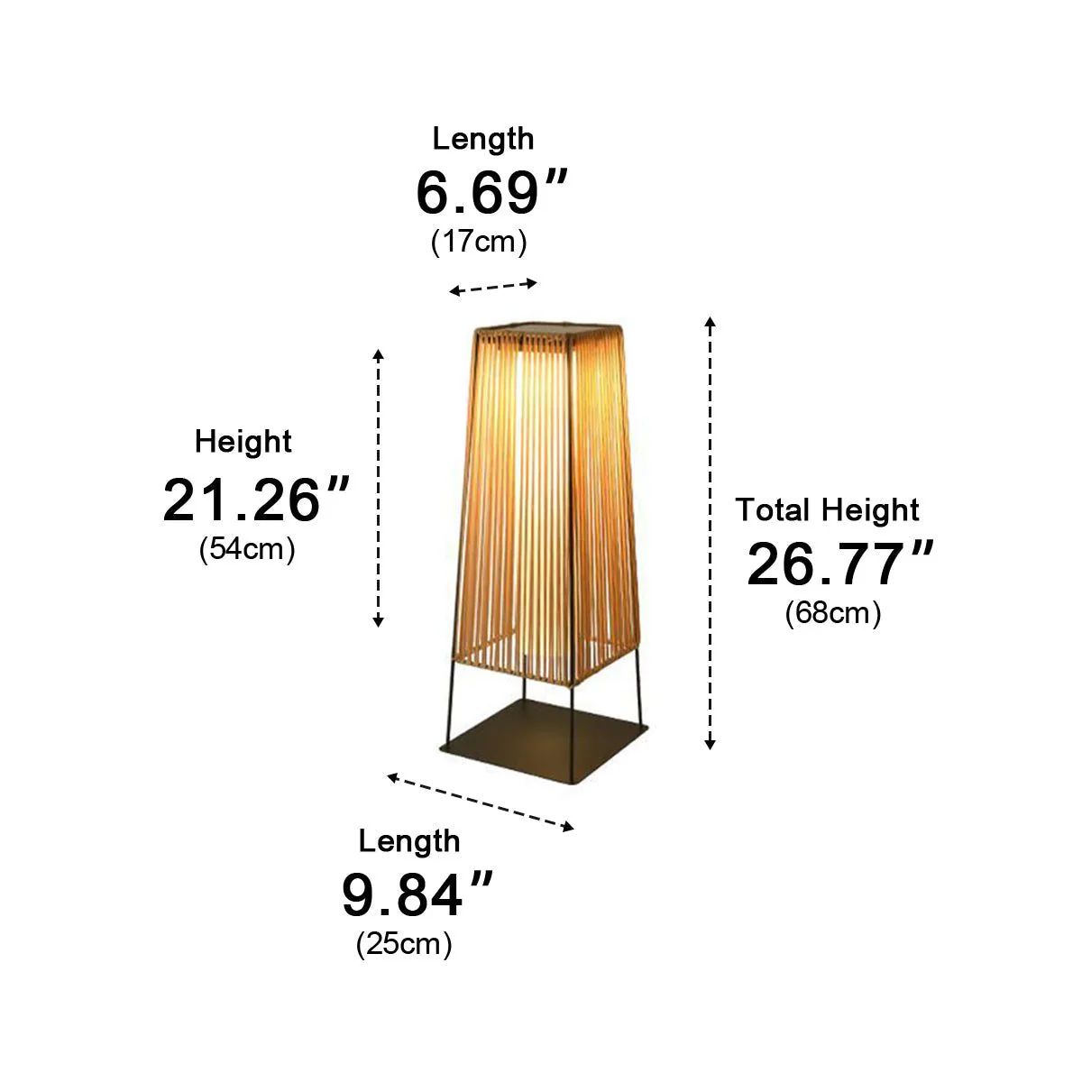 Artisanal Modern Waterproof Rattan LED Outdoor Floor Lamp Lantern - Image 11