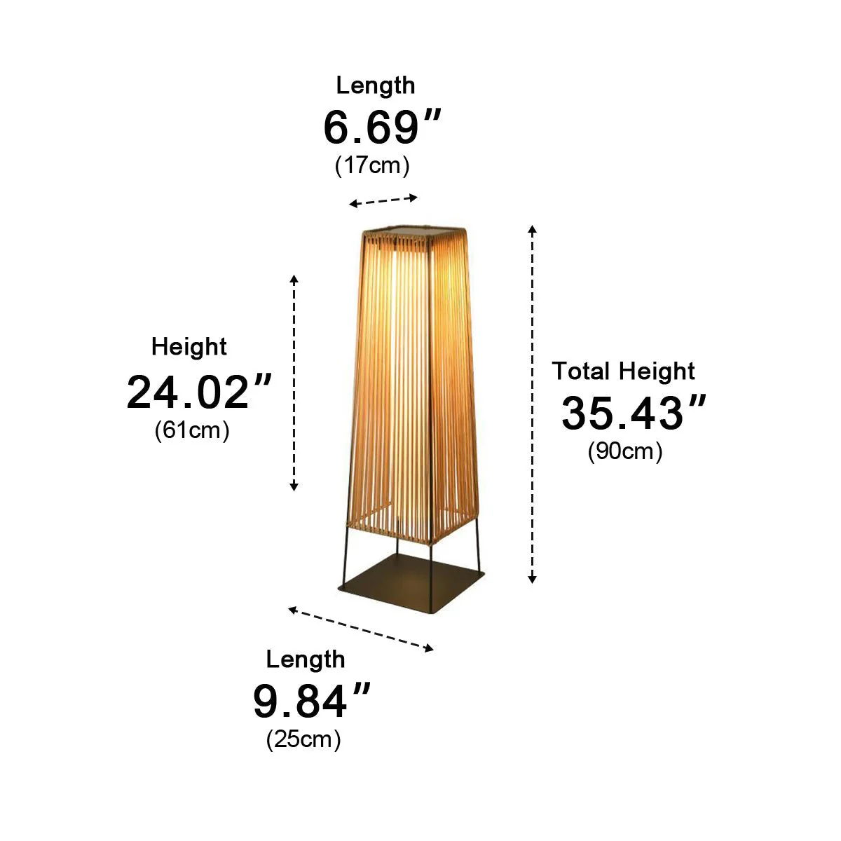 Artisanal Modern Waterproof Rattan LED Outdoor Floor Lamp Lantern - Image 12