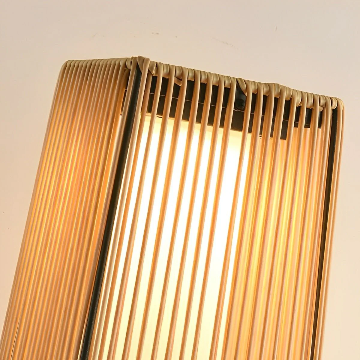Artisanal Modern Waterproof Rattan LED Outdoor Floor Lamp Lantern - Image 7