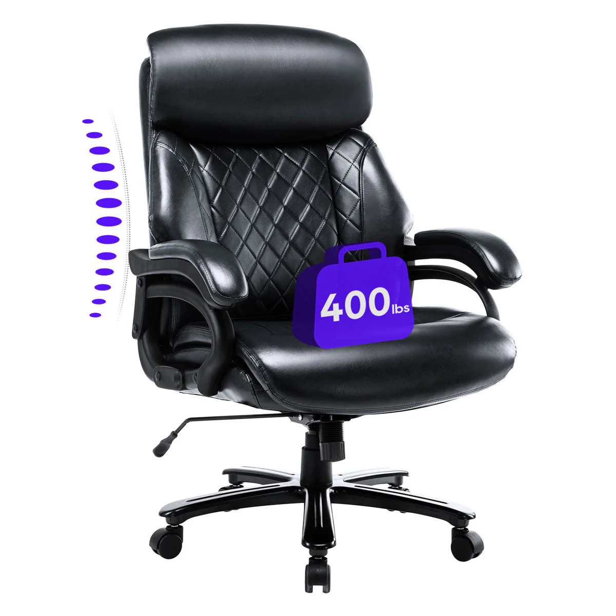 Modern Ergonomic PU Leather Computer Office Chair 400lbs-Heavy Duty - Image 3