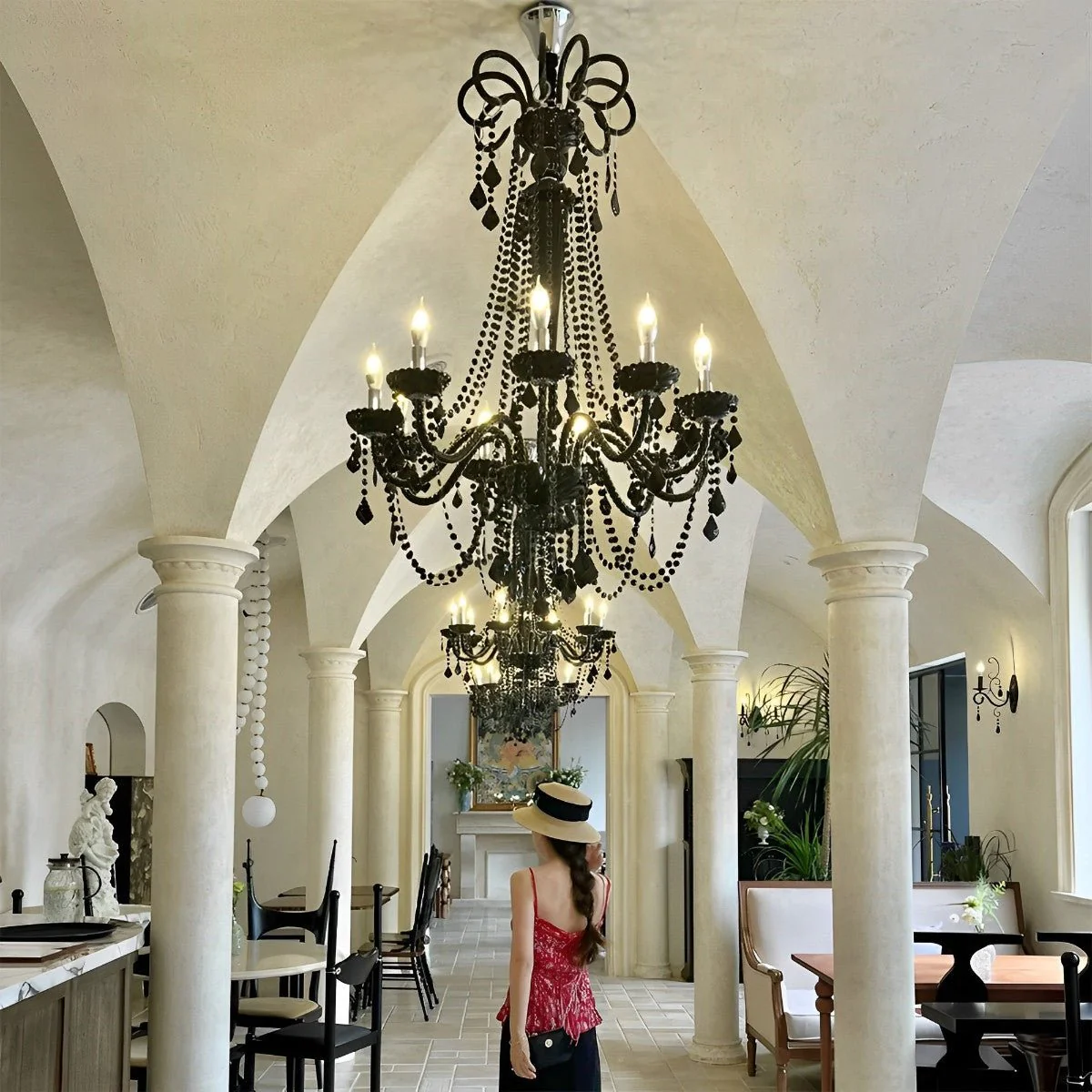 Black Palace Candle Branch Crystal Chandeliers Light - Image 11