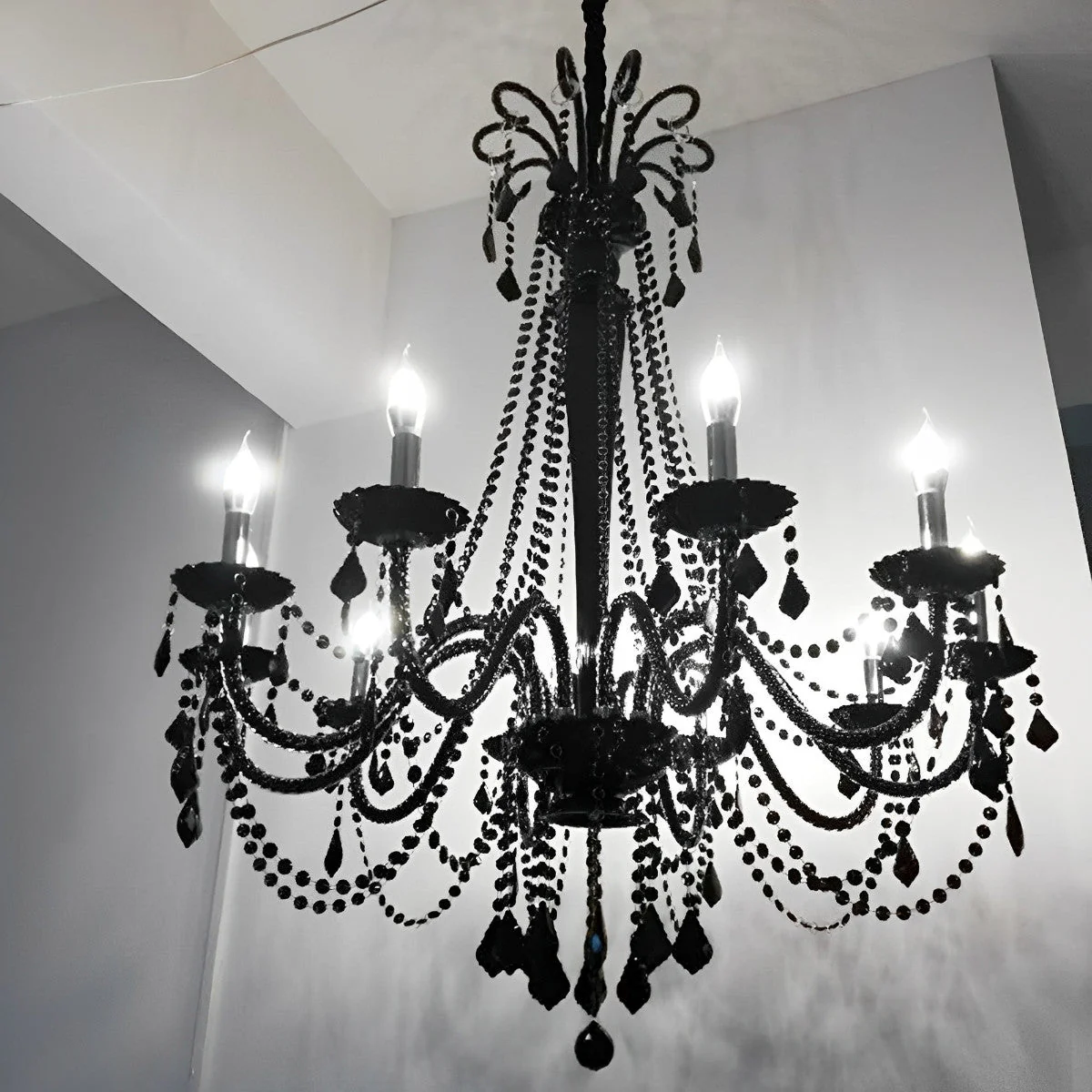 Black Palace Candle Branch Crystal Chandeliers Light - Image 3
