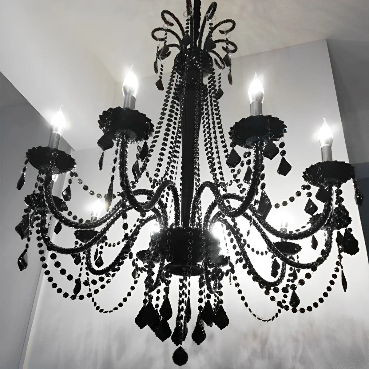 Black Palace Candle Branch Crystal Chandeliers Light - Image 4