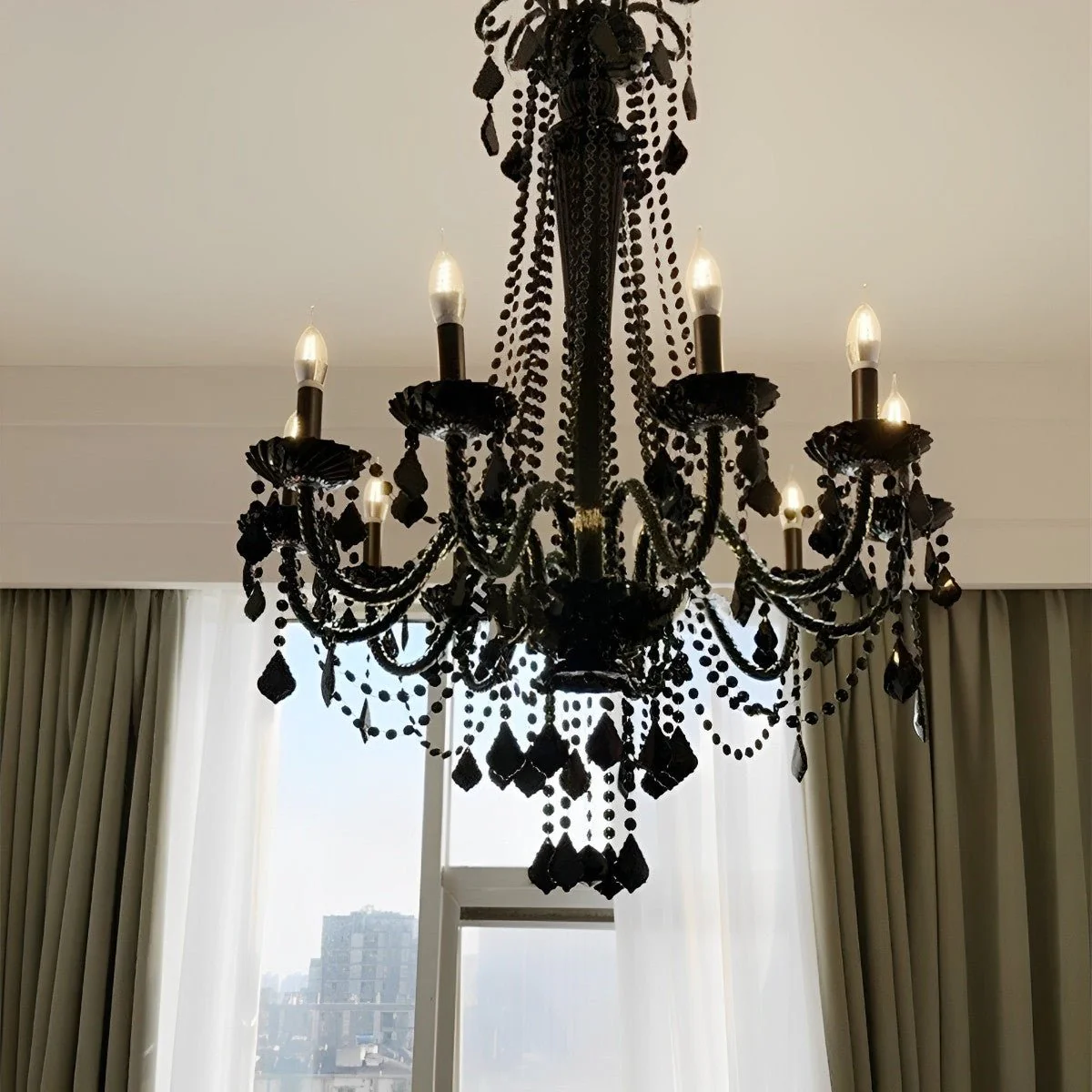 Black Palace Candle Branch Crystal Chandeliers Light - Image 7