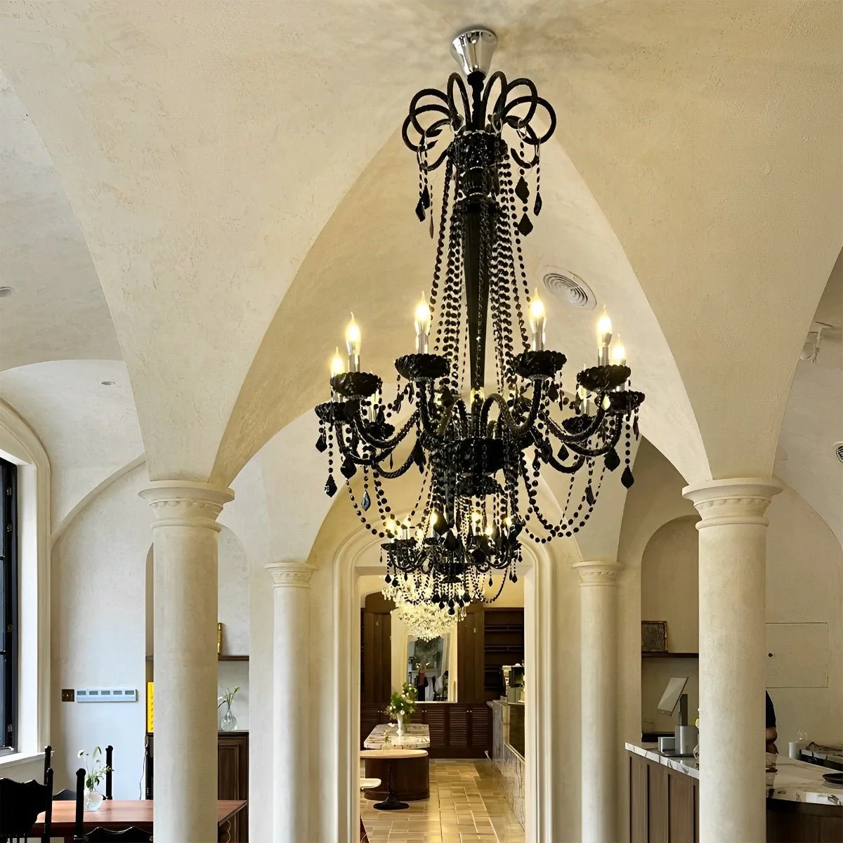 Black Palace Candle Branch Crystal Chandeliers Light - Image 9