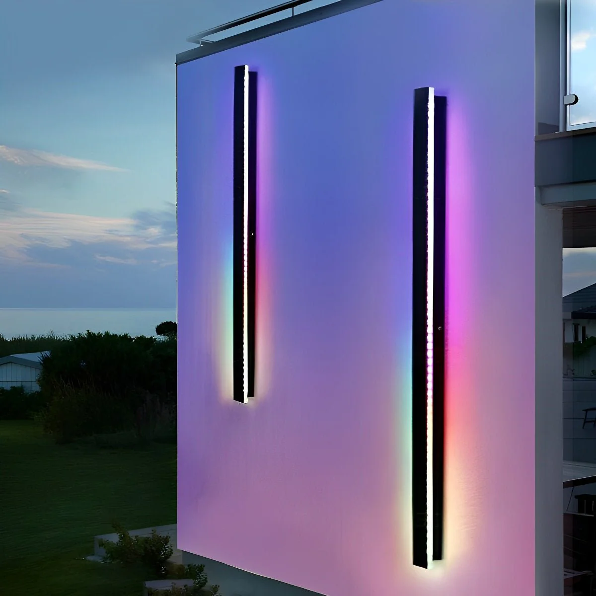 Black Long Strip LED RGB IP65 Waterproof Outdoor Wall Mount Lighting - Image 8