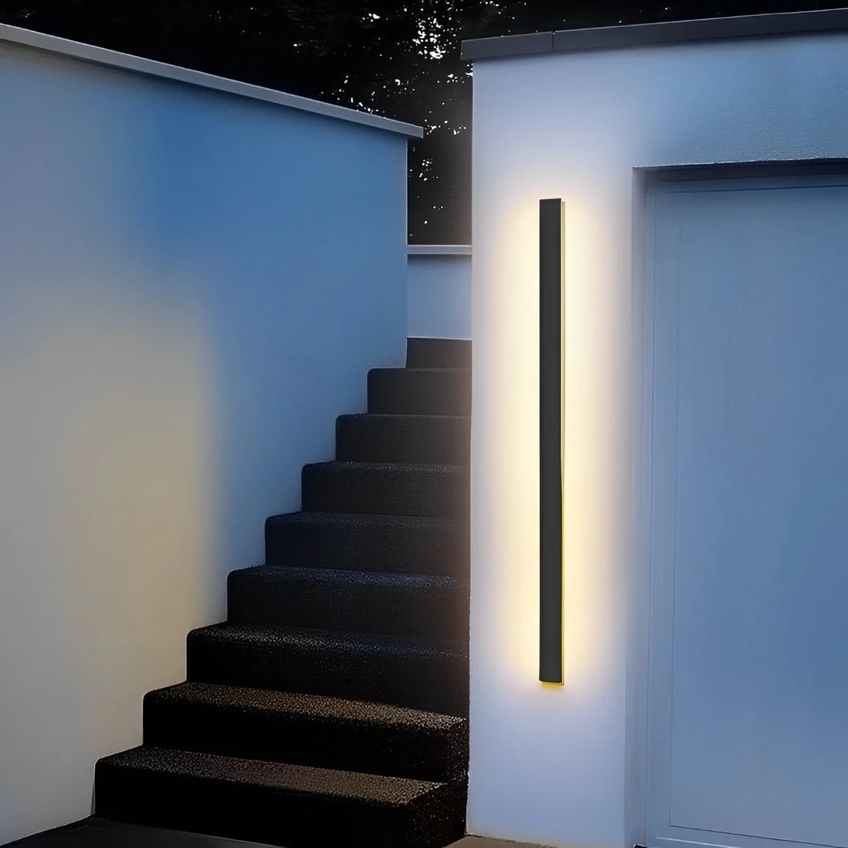 Waterproof Modern Black Long Strip LED Sconce Light Frosted Wall Light - Image 5