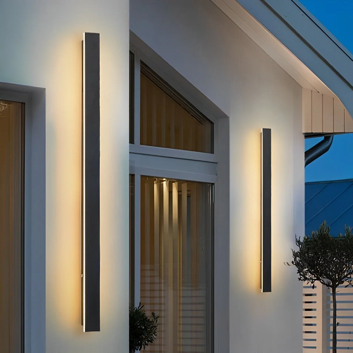 Waterproof Modern Black Long Strip LED Sconce Light Frosted Wall Light - Image 7