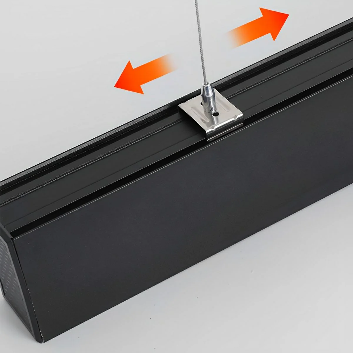 Black Modern Minimalist Linear LED Long Strip Office Ceiling Pendant Lights - Image 10
