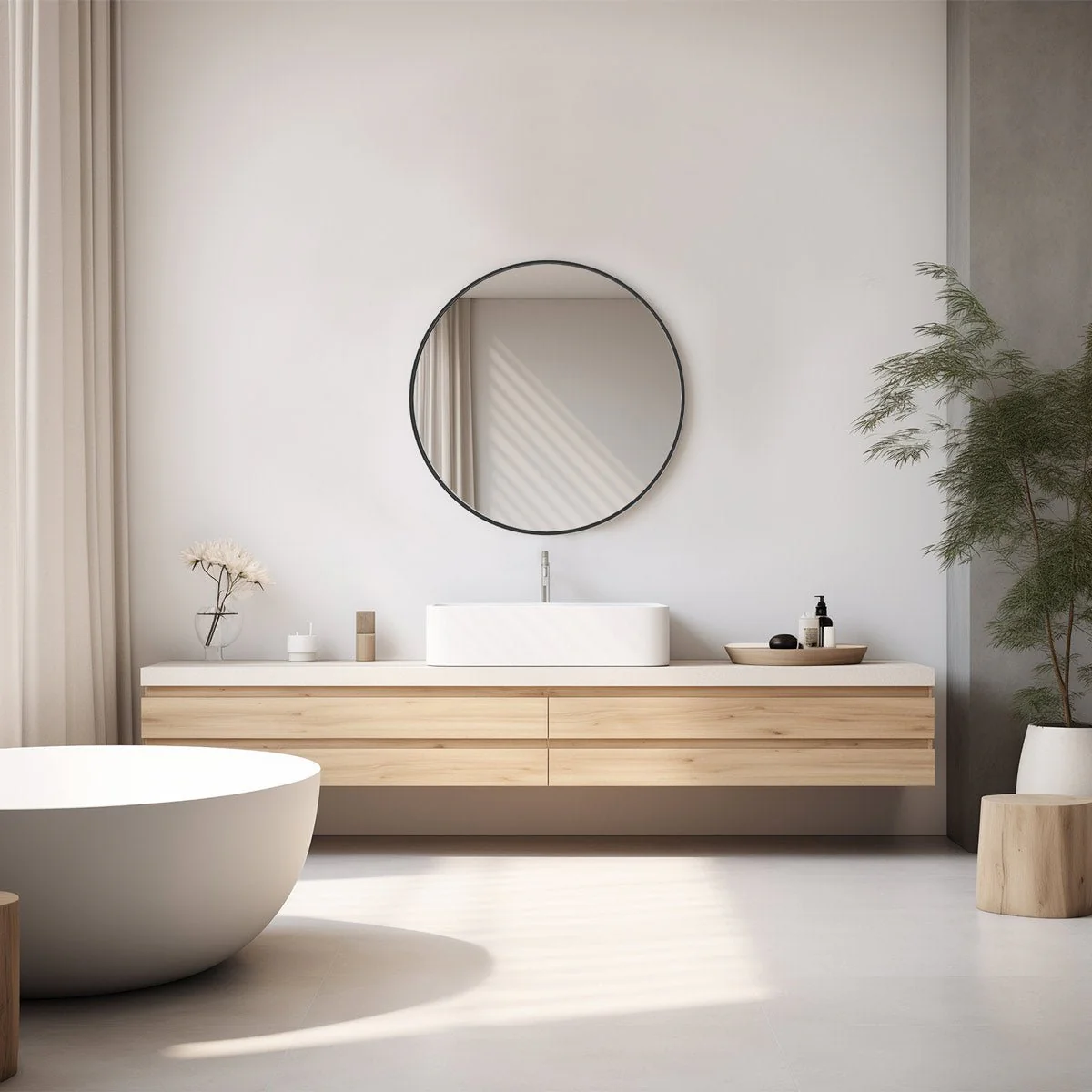 20 inch Round High-definition Wall Makeup Mirror Vanity Mirrors - Image 4