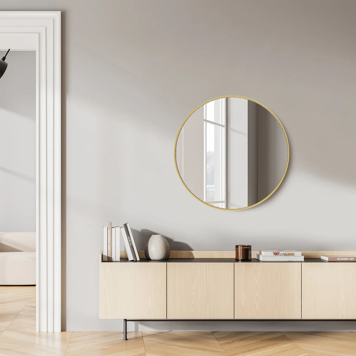 20 inch Round High-definition Wall Makeup Mirror Vanity Mirrors - Image 6