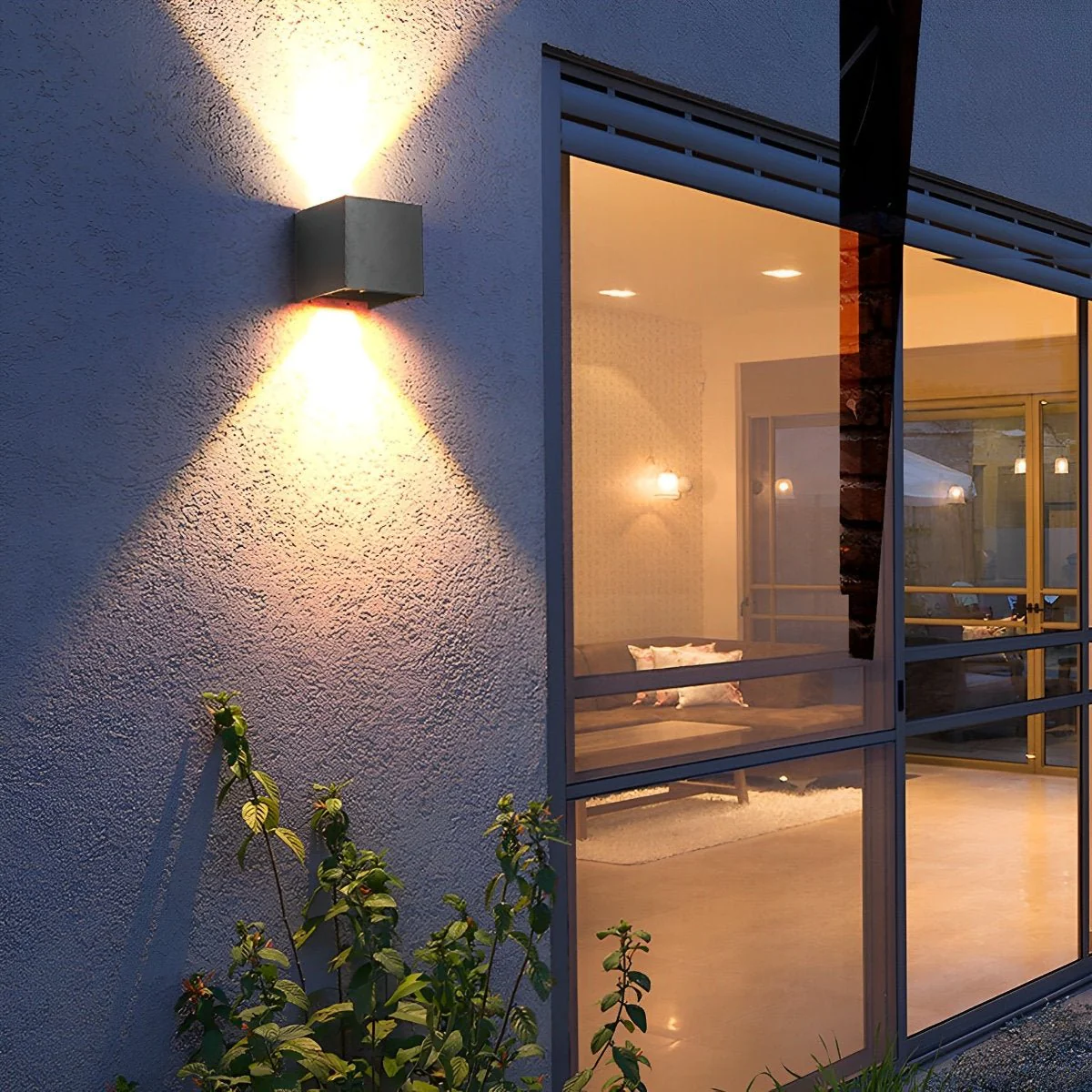 Black Square Up Down LED Lighting Exterior Porch Lights - Image 3
