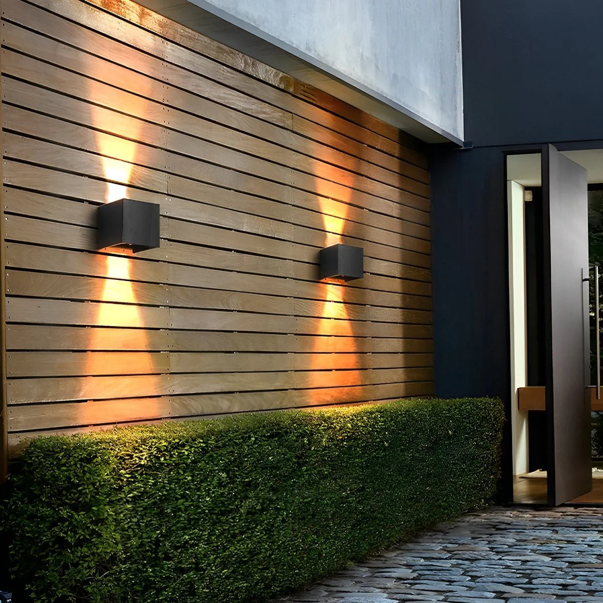 Black Square Up Down LED Lighting Exterior Porch Lights - Image 5