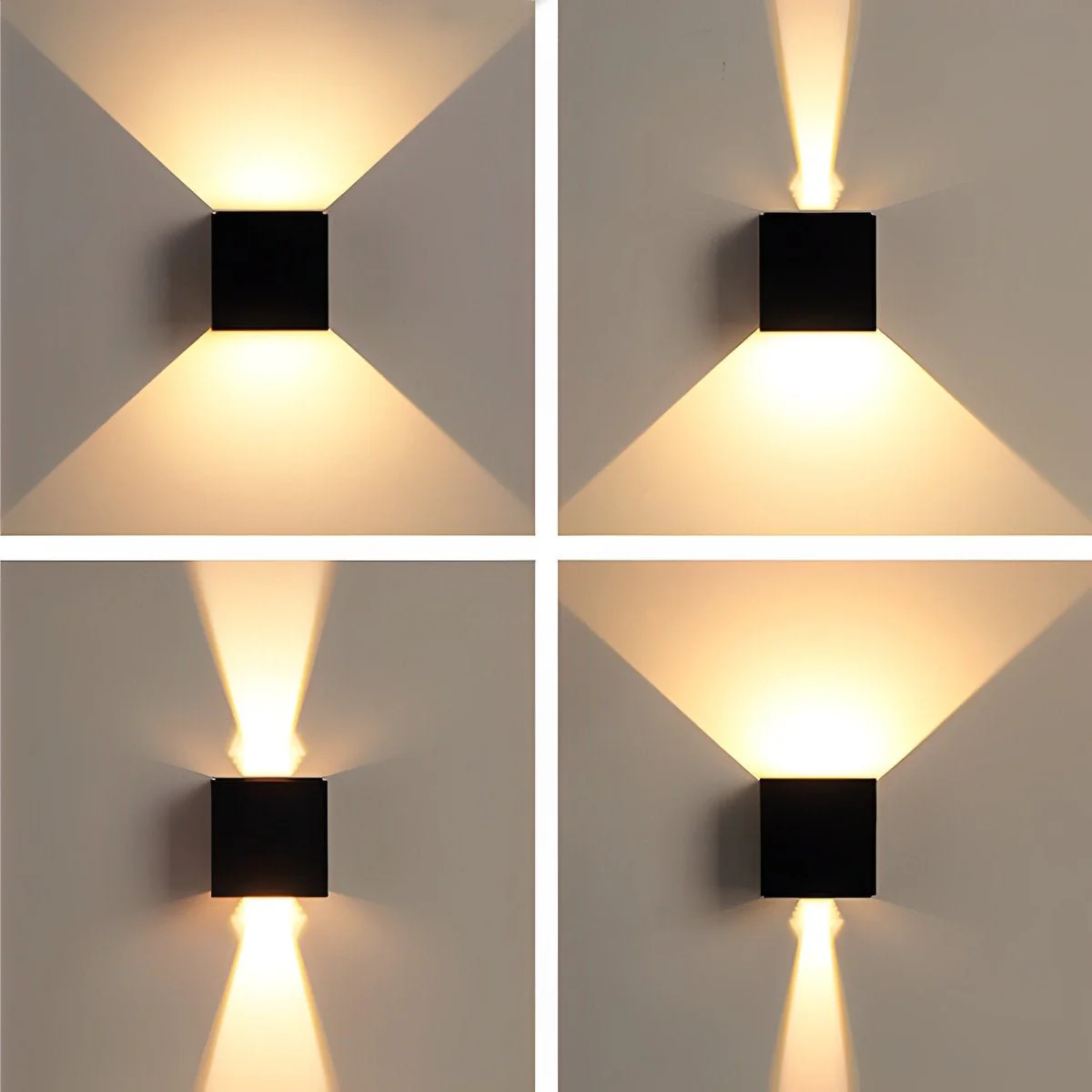 Black Square Up Down LED Lighting Exterior Porch Lights - Image 6