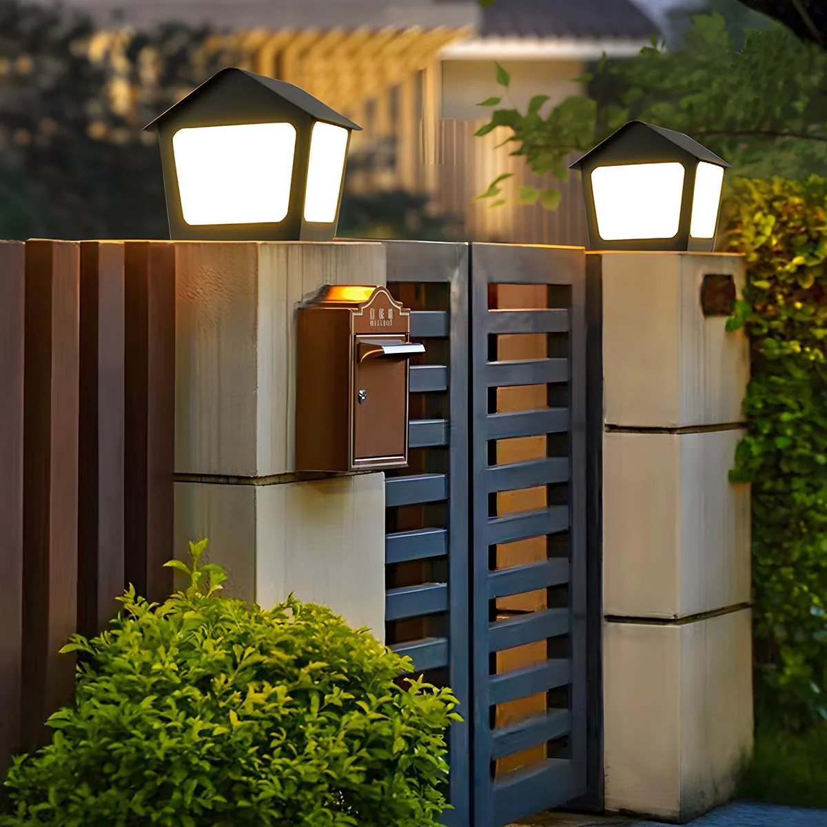 Black Waterproof House Outdoor Post Lights - Image 3