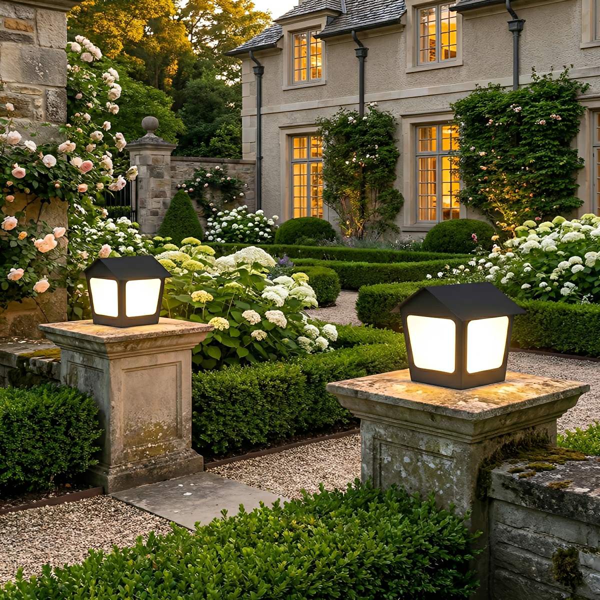 Black Waterproof House Outdoor Post Lights - Image 4