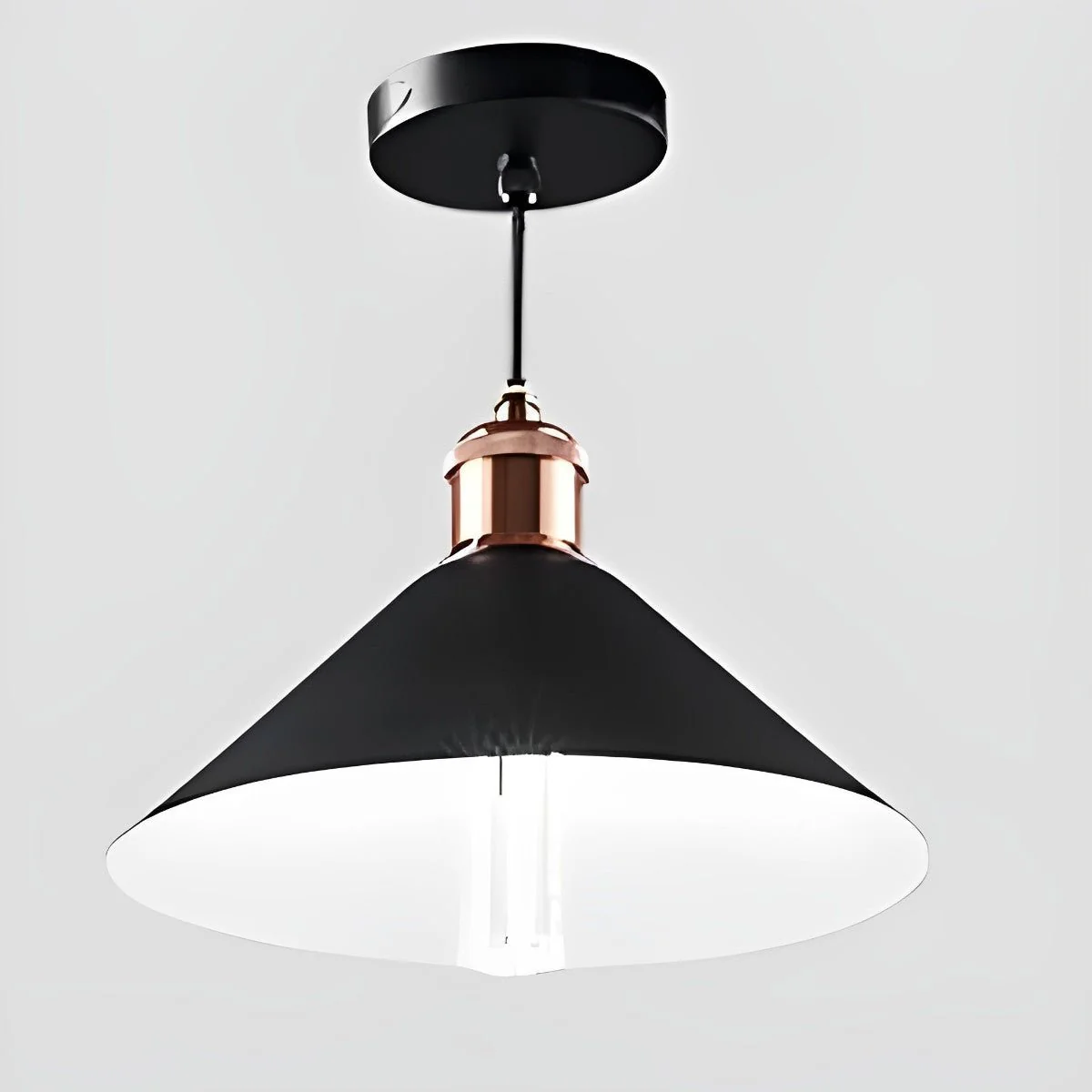 Waterproof Solar Classic Conical Shade LED Pendant Light Hanging Lights - Image 4