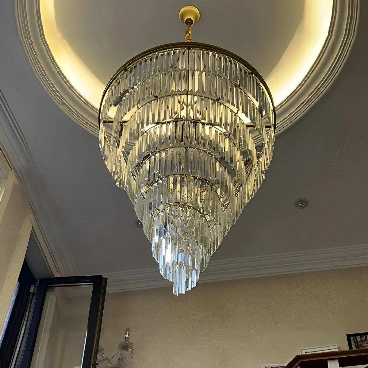 Classical Rustic Spiral Shining Crystal Chandelier - Image 6