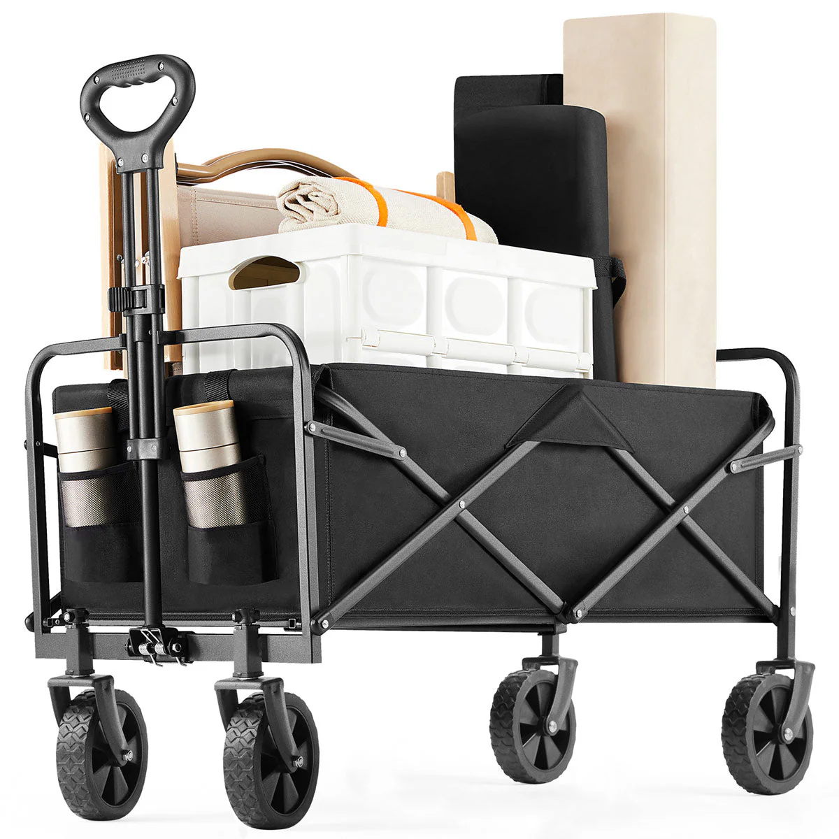 Heavy Duty 600D Folding All-Terrain Wagon Cart for Camping & Shopping, 330lbs - Image 9
