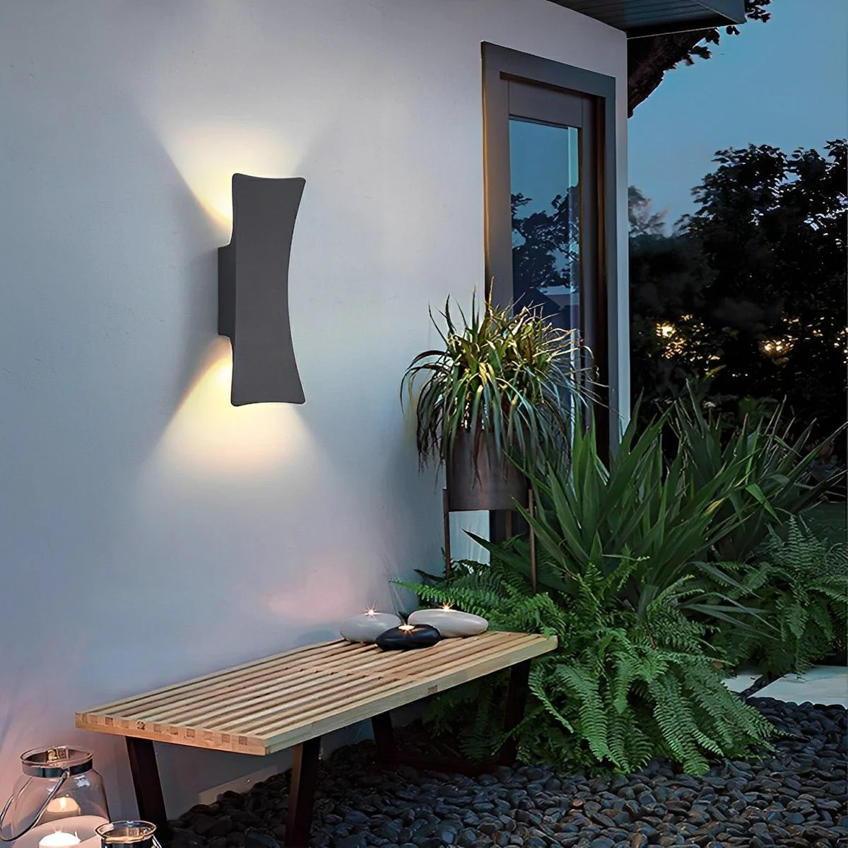 Waterproof Modern Arc Up and Down Outdoor Wall Light - Image 4