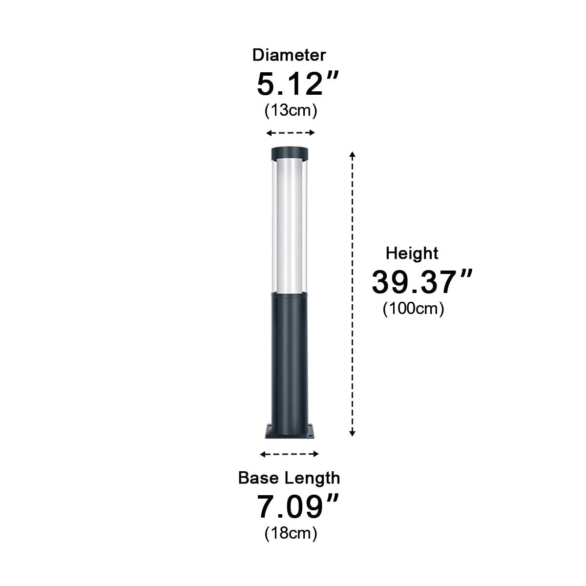 Cylinder LED Black Modern Outdoor Pathway Pole Lights - Image 8