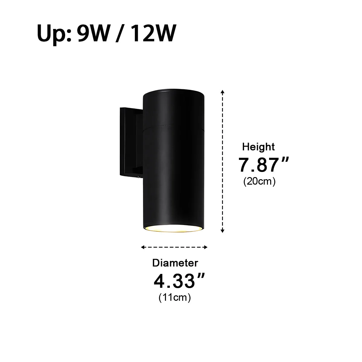 Cylinder Waterproof Outdoor Up and Down LED Exterior Wall Lights Spotlight - Image 11