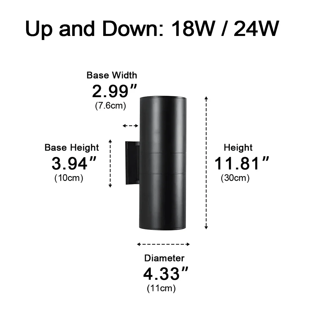 Cylinder Waterproof Outdoor Up and Down LED Exterior Wall Lights Spotlight - Image 15