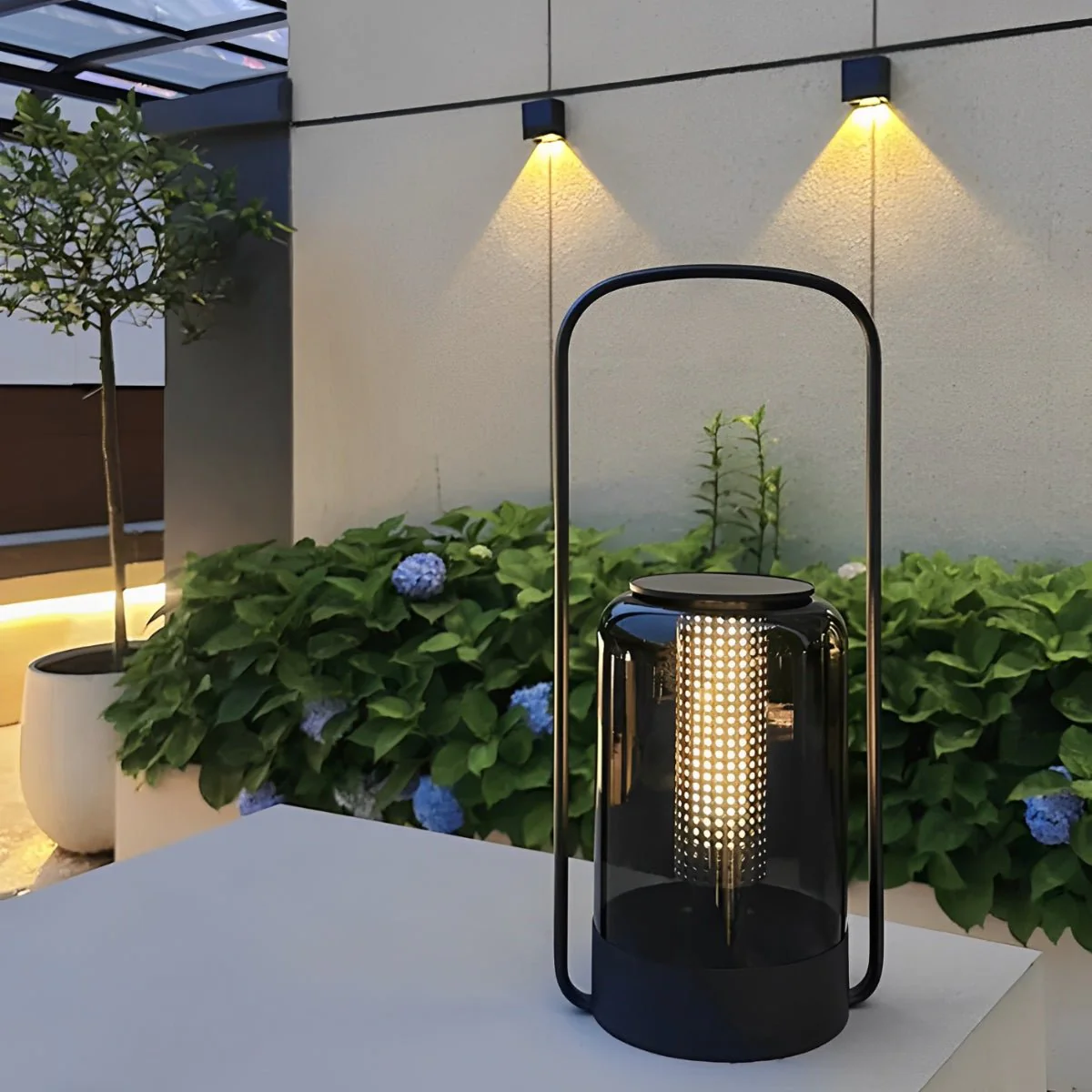 Cylinder Waterproof Solar LED Outdoor Table Floor Lamp - Image 4