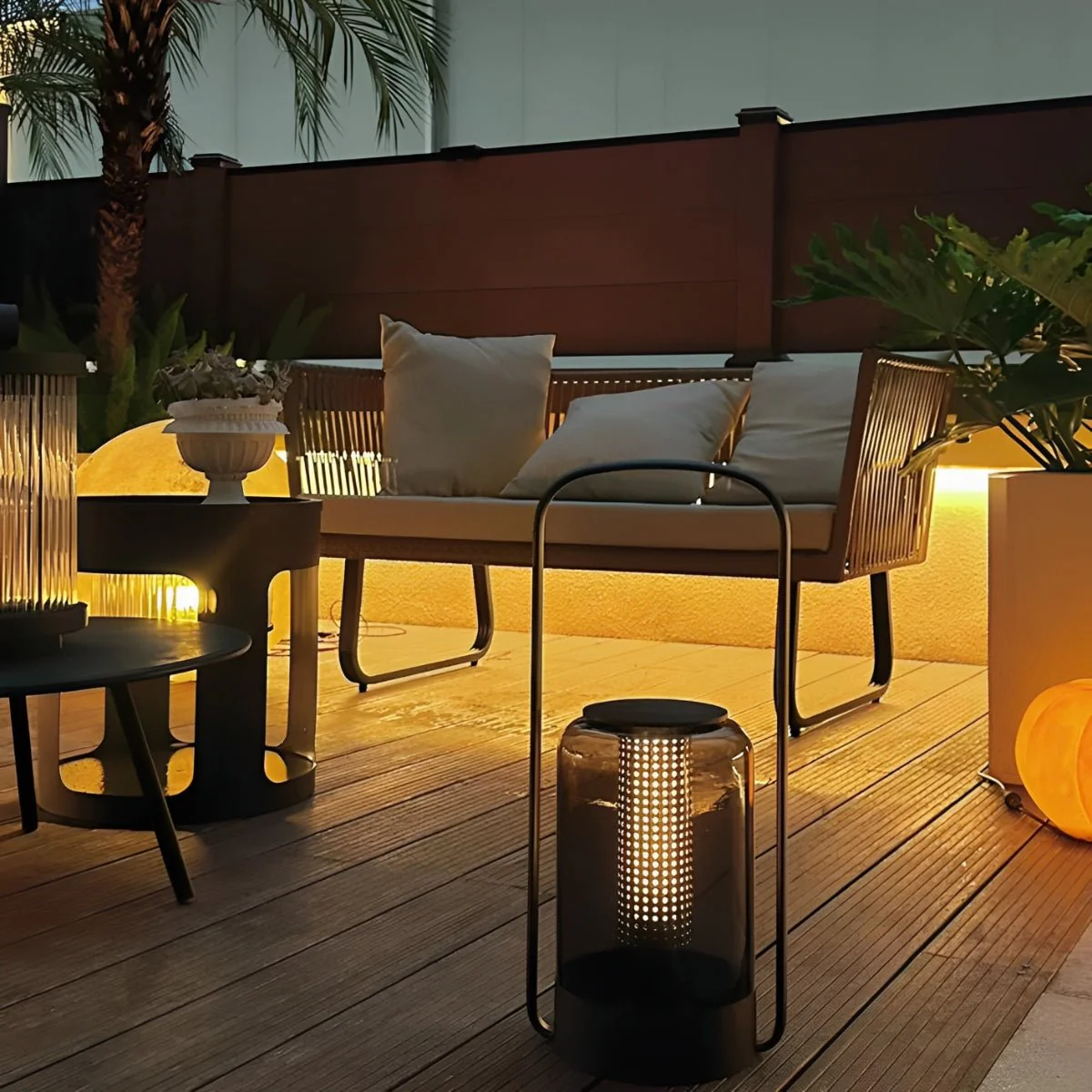 Cylinder Waterproof Solar LED Outdoor Table Floor Lamp - Image 6