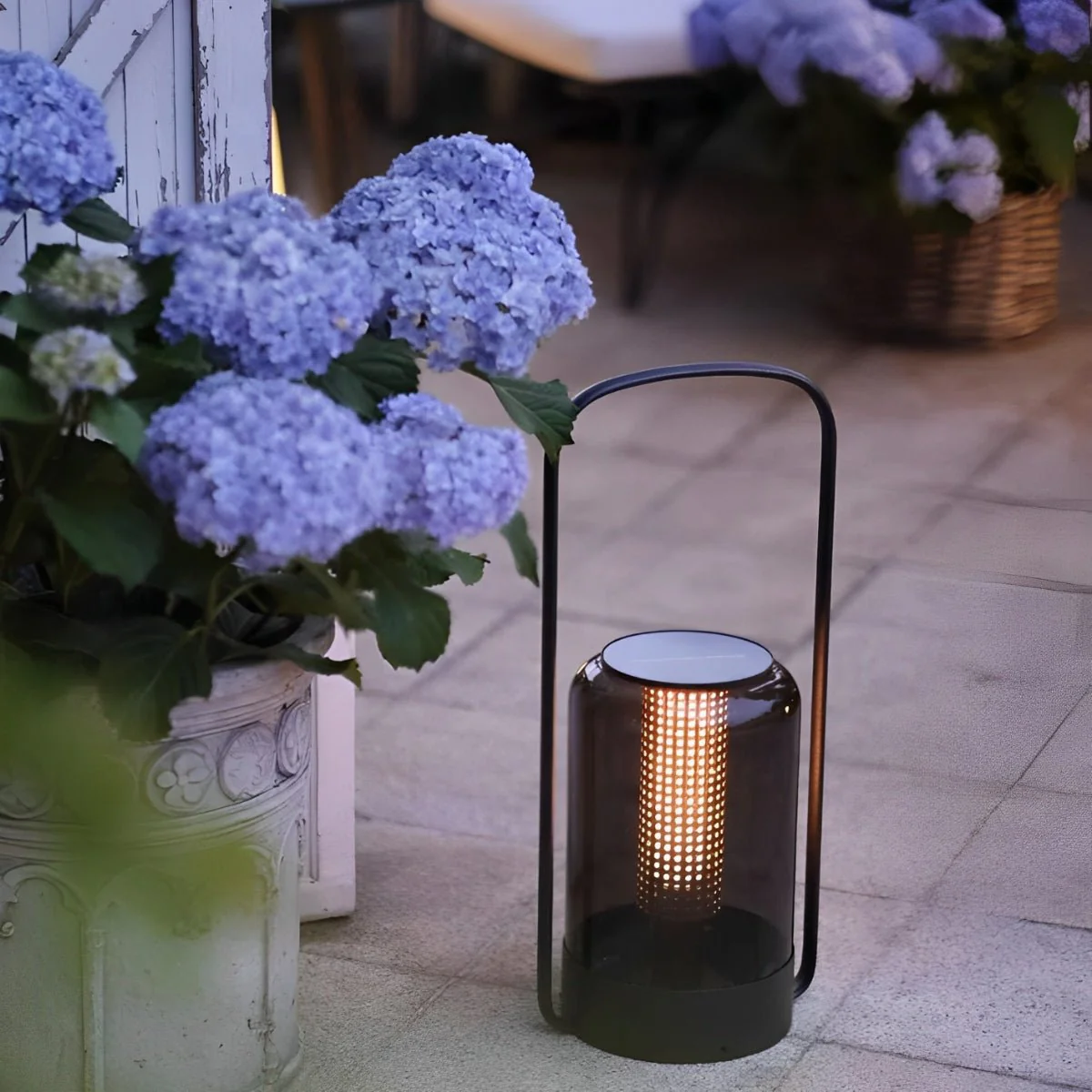 Cylinder Waterproof Solar LED Outdoor Table Floor Lamp - Image 7