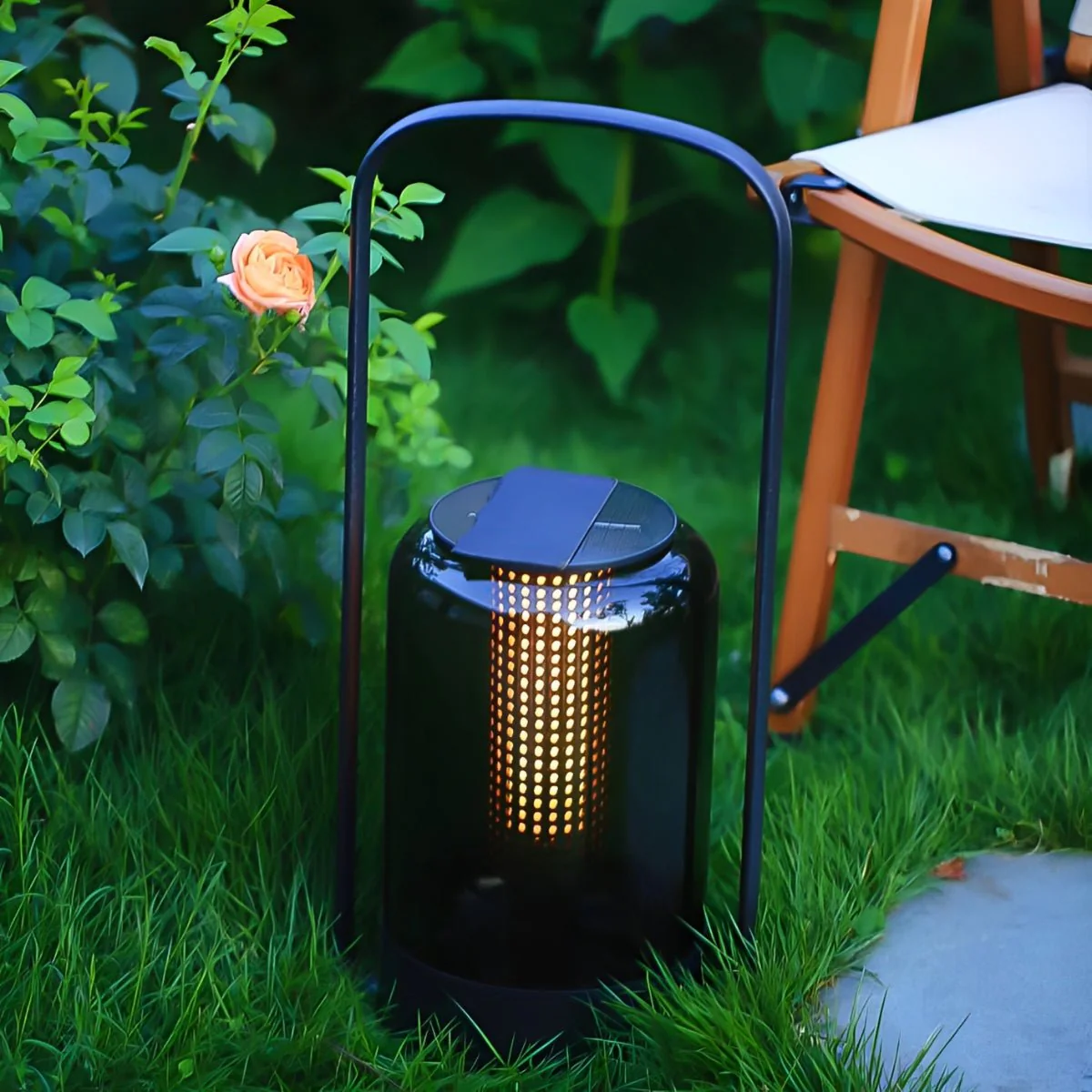 Cylinder Waterproof Solar LED Outdoor Table Floor Lamp - Image 8