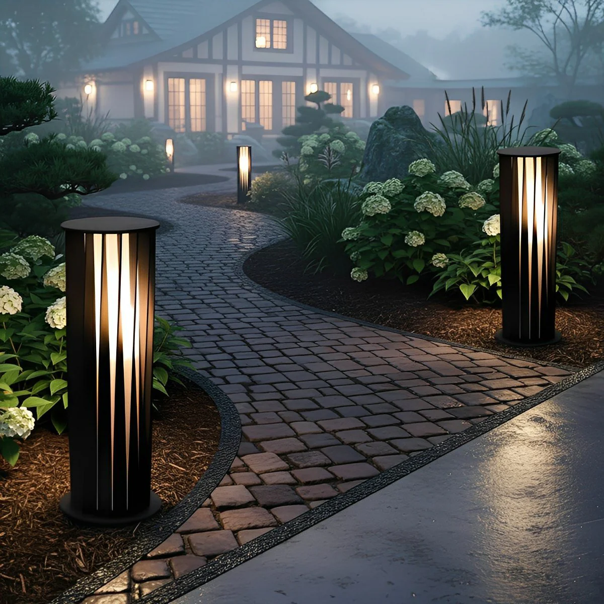 Creative Cylindrical LED Waterproof Black Modern Pathway Light Walkway Floor Lamp - Image 4